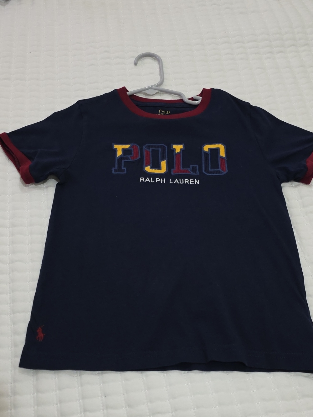 Ralph Lauren Navy Short Sleeve Tee with Multicolor POLO
